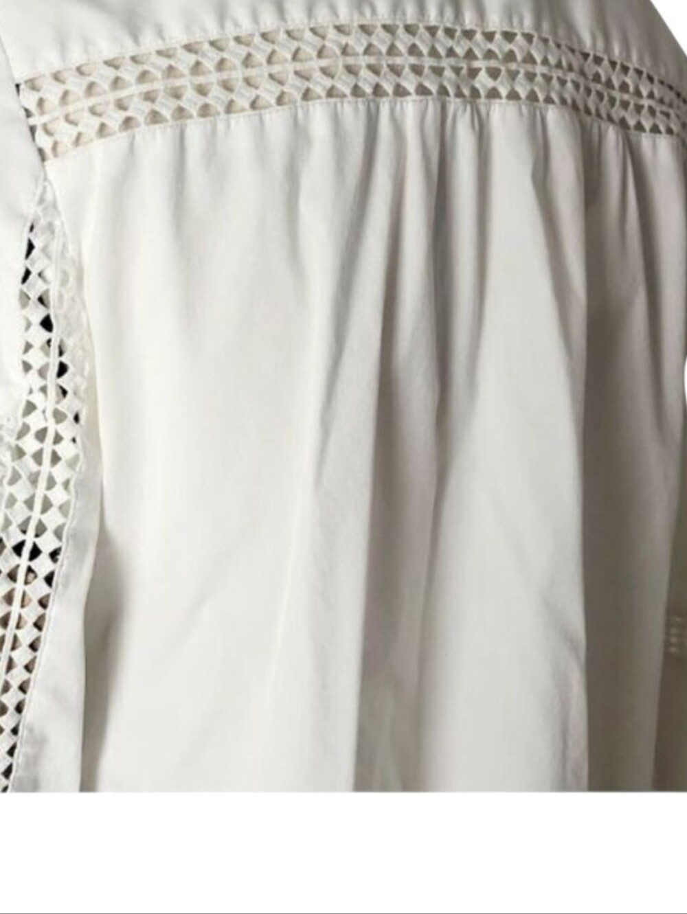 White House Black Market White Eyelet Trim Blouse Medium - Picture 6 of 9